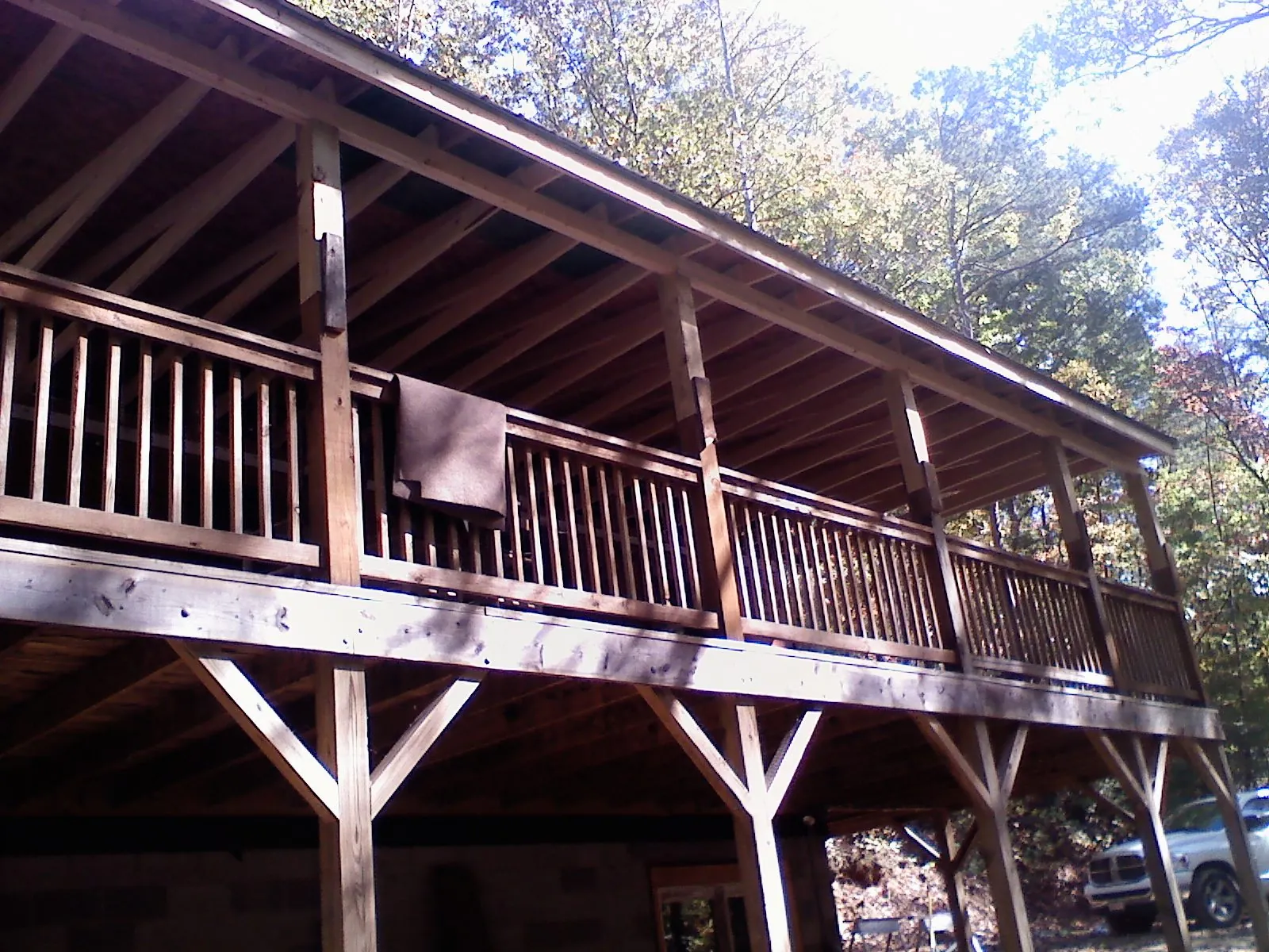 Timber framing under a new elevated porch and deck — Roof Leak Repair in Pollocksville by Roofing Brothers